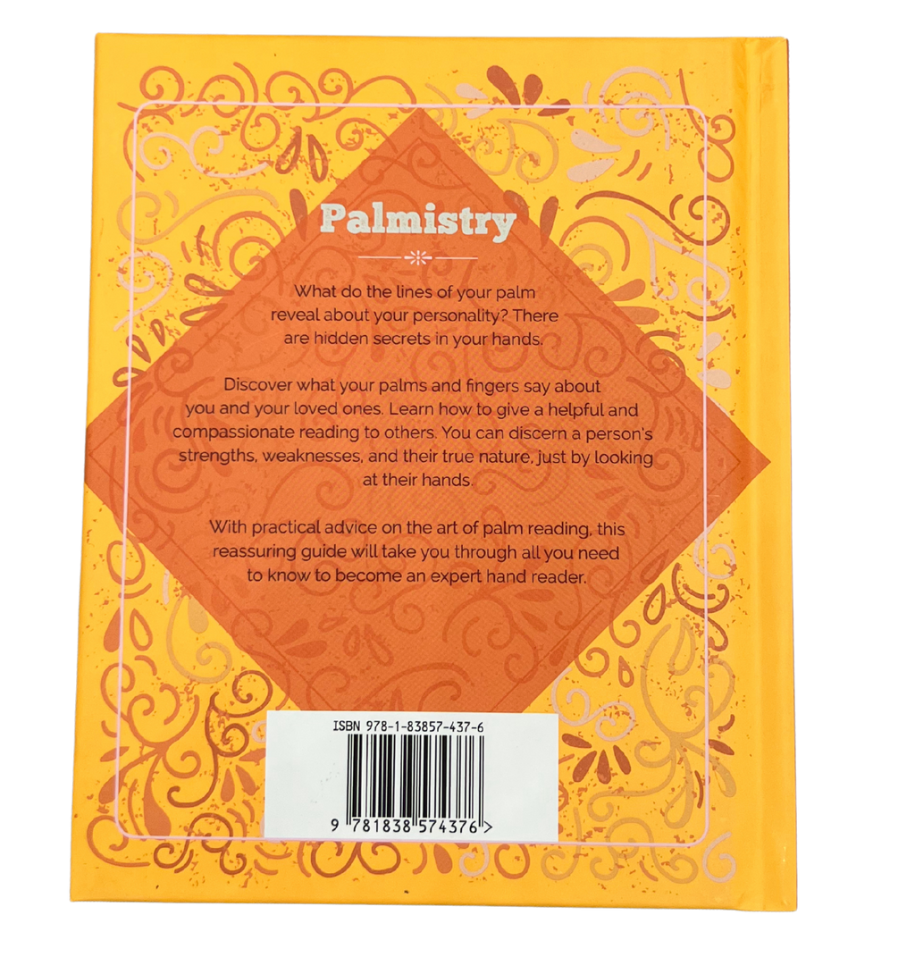 Orange book cover with decorative patterns and 'Palming' text on a white background