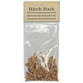 Package of birch bark with a label on a white background