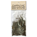 Package of comfrey leaf with text on a white background