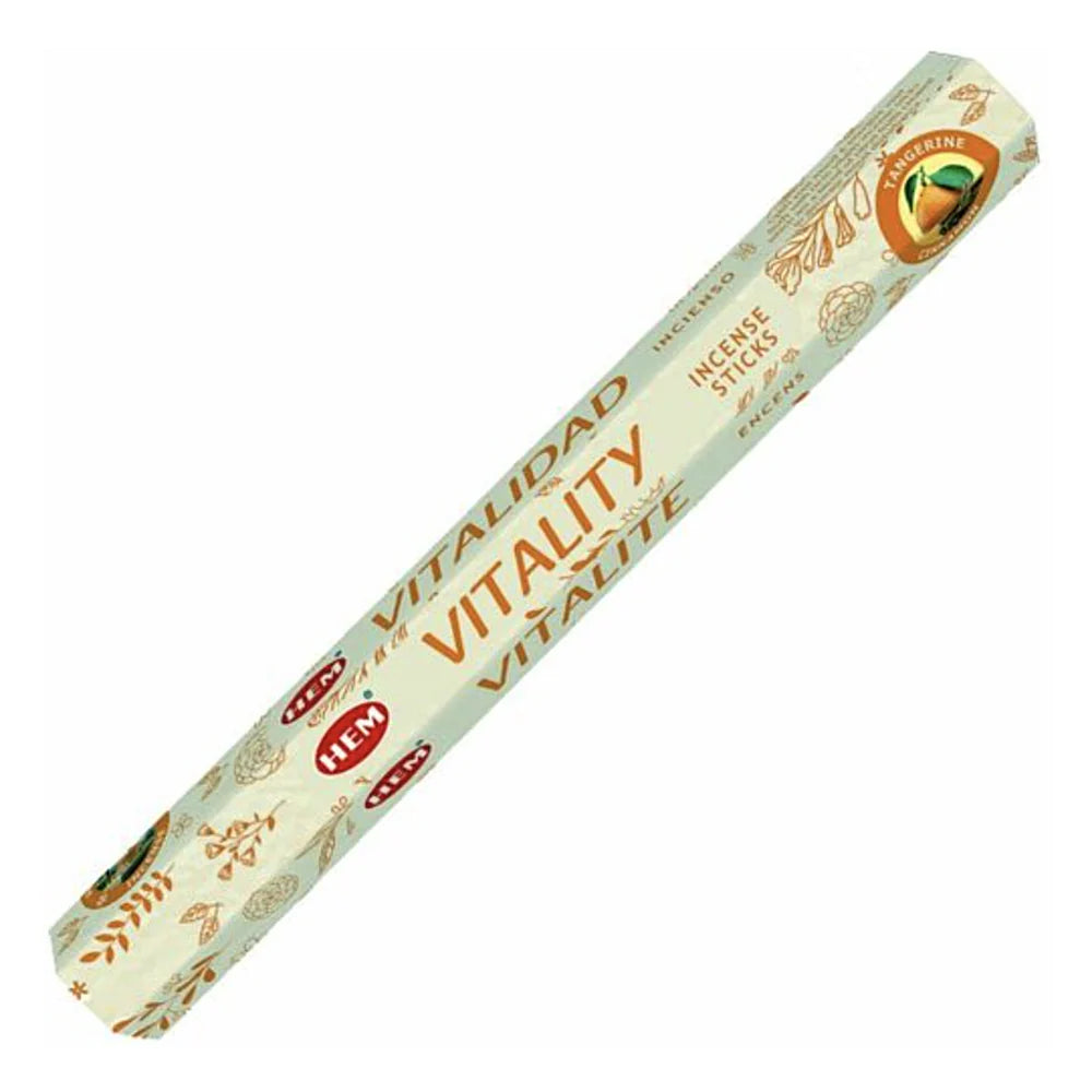 Vitality incense stick packaging on a white background