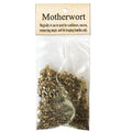 Packaged herbs labeled 'Motherwort' with text on a white background