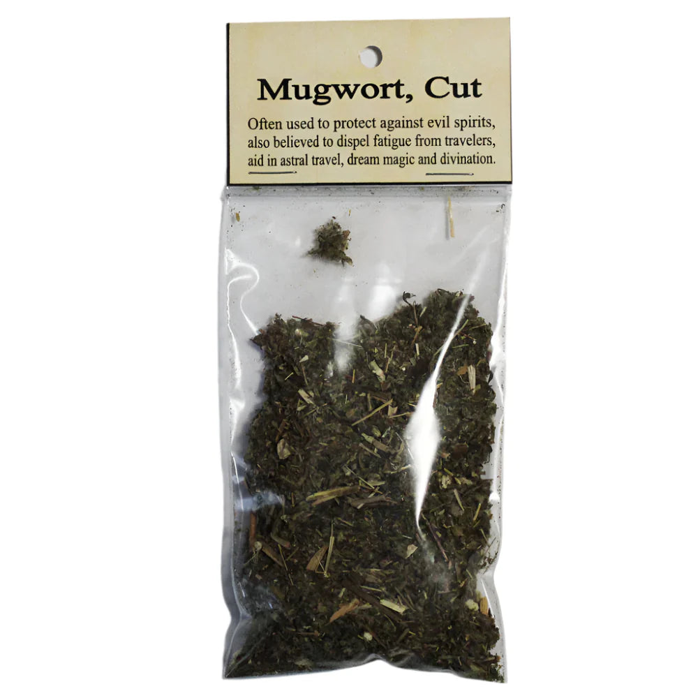 Package of mugwort with text on a white background