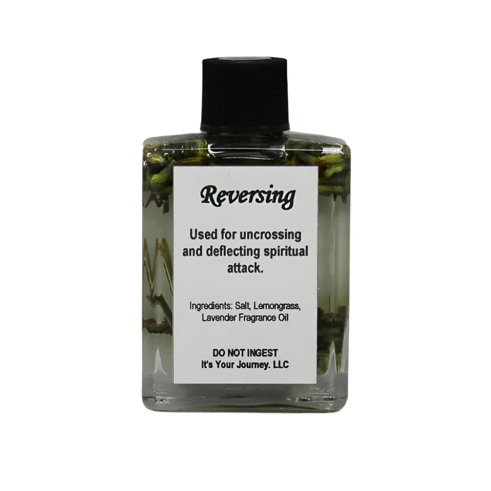 Bottle labeled 'Reversing' with text on a white background