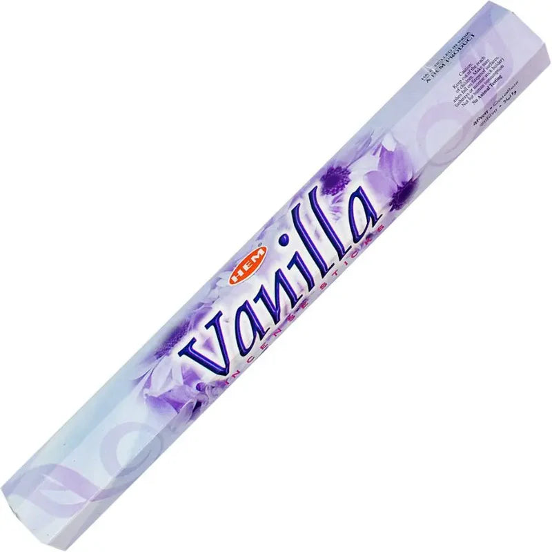 Pack of HEM Vanilla incense sticks on a white background