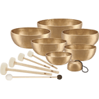 Chakra Healing Tibetan Singing Bowl Set - 7 bowls, 5 mallets, 8850 g
